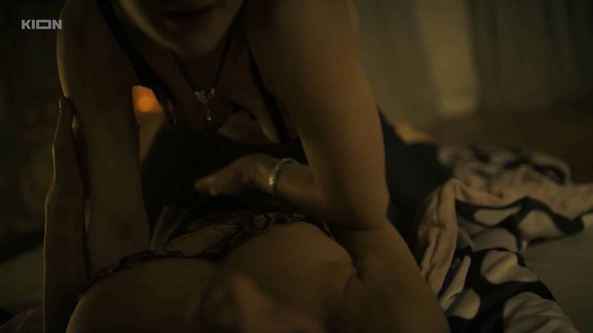Lyubov Tolkalina slides her finger into Darya Ursulyak’s mouth and Darya sucks on it before Darya slowly licks Lyubov’s nipple
